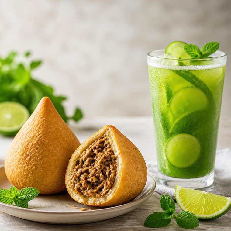 Coxinhas fit de frango empanadas e assadas